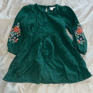 Green boho dress